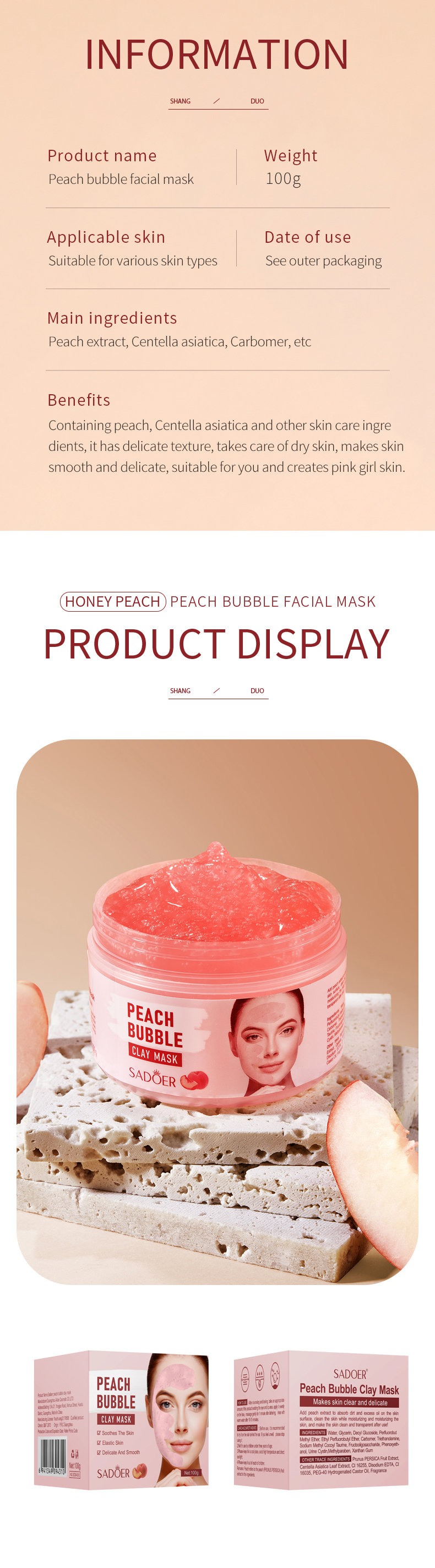 Deep cleaning pores face bubble clay mask