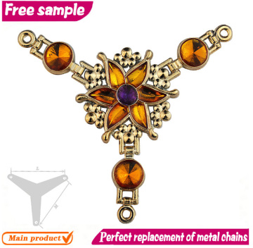 Flower design Y shaped PVC high heel shoes chains