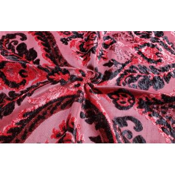 Polyester Sofa Upholstery Jacquard Cut Velvet Fabric