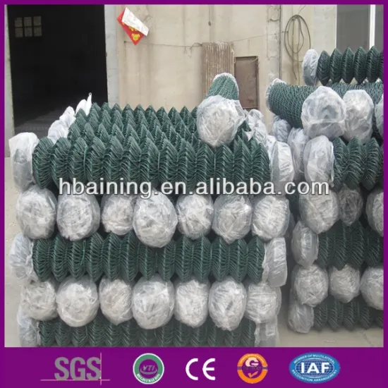 Green pvc coated chain link fence/Chain link wire mesh playground mesh/galvanized steel pipe chain link fence