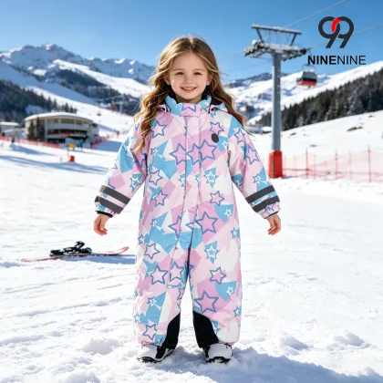 Winter Kids Ski Clothing in Pink and Black