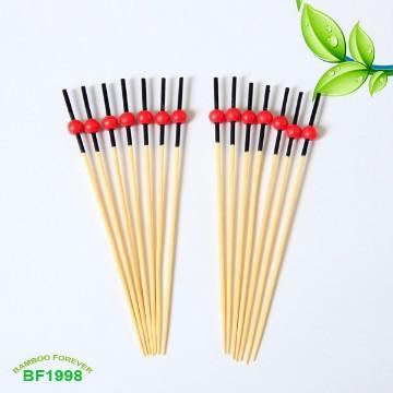 Nature Red bamboo picks with small ball