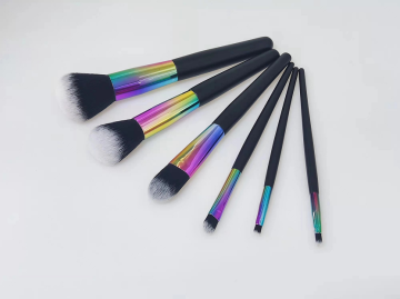 Yacai OEM Black Color 6pcs Makeup Brush Set Pustomalized Logo gratuitement