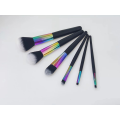 Yacai OEM Black Color 6pcs Makeup Brush Set Logo Tucked Faner