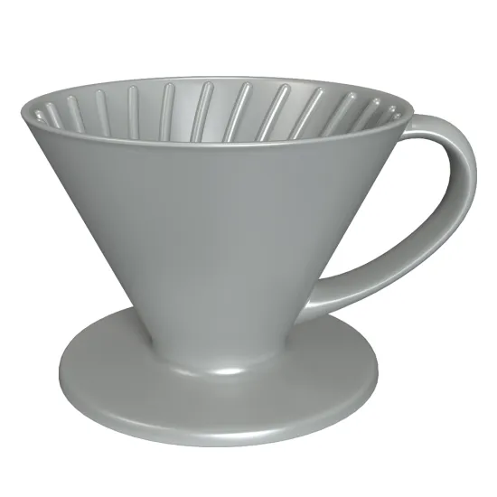 Customized Gray Ceramic Pour Over Coffee Filter Dripper - Home Use Tea Tool, Gift Box Packed