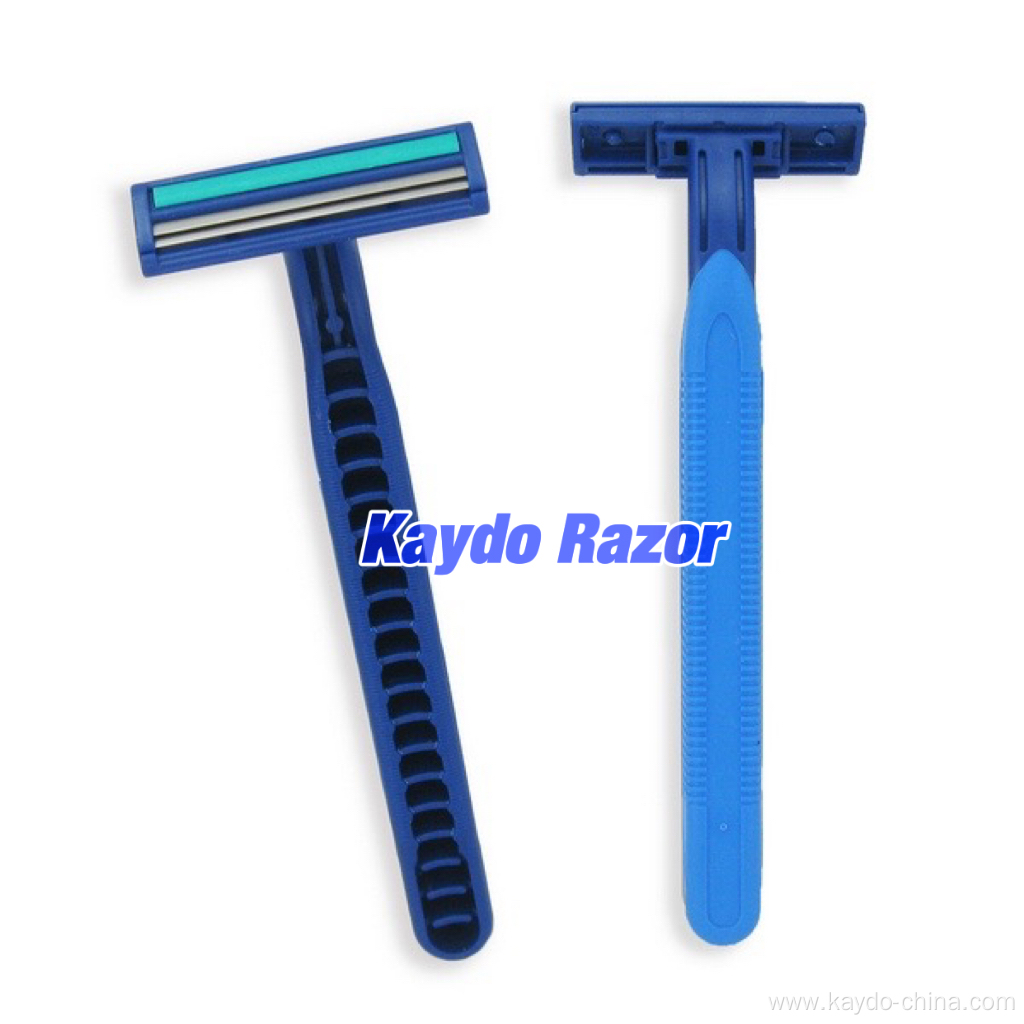 Twin stainless steel blades with lubricant razor