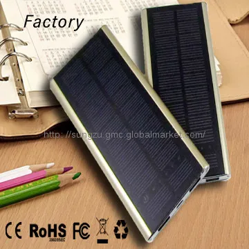 Portable 6000mah cellphone charger solar power bank charger