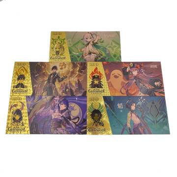Custom Wholesale Anime Game Genshin Impact Collectible Card Set: 10pcs with Free Shipping