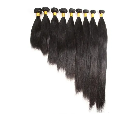 Huashuo Free Shipping Human Hair Bundles, Peruvian 18Inch Temple 10"-12 -40" Silky Straight Brazilian Hair