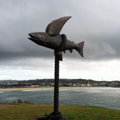 Wholesale seaside metal cast large outdoor bronze fish sculpture for decoration