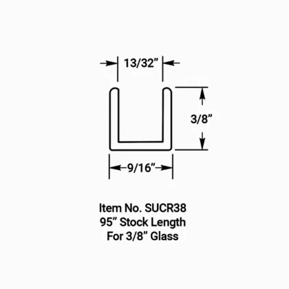 Shower Rooms U Channel for Bathroom Glass Door