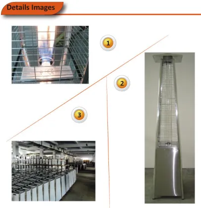 High Efficiency patio flame heaters