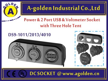 ac power socket AC socket DC socket with illuminated rocker switch with fuse