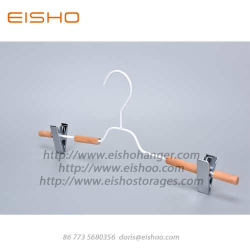 EISHO New White Wooden Metal Pants Hanger