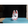 Máscara de cosplay de raposa kitsune japonesa de plástico branco