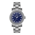 Vestidos de mujeres de dial de diamante de banda de pincel relojes para mujeres