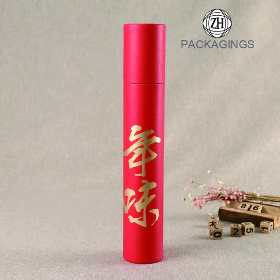 Custom red paper tube box