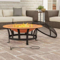 Copper Round Steel Fire Pit with Grilling Grate