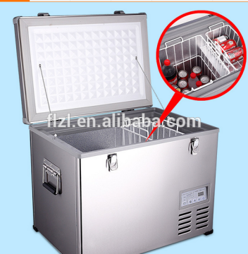 DC 80L compressormini solar freezer, Car Freezer/fridge with stainless steel cover