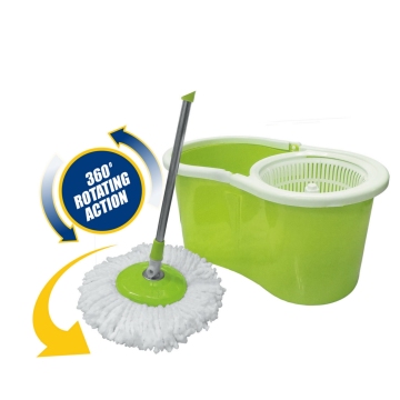 Extended Handle Spin System Mop with 2 Microfiber Heads: Easy Rotating Tornado Cleaning Tool