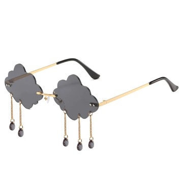 2024 Trendy Personalized Rain Hot Cloud Party Funny Glasses - Milan Style Rimless Sunglasses