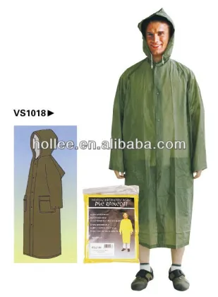 adulr long nylon raincoat,green adult raincoat