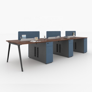 Berson Factory Direct Office Steel Frame Desk with 6 Seats