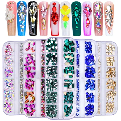 Wholesale Rhinestone Nail Art Crystal Mix Sizes for Nails