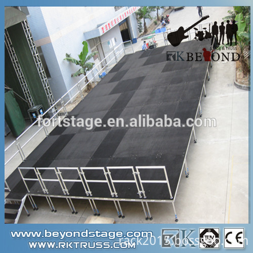 RK portable stage with handrail. outdoor concert stage
