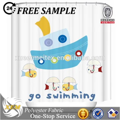 Shower Curtain printed hookless shower curtain