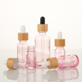 30ml/1oz Rose Glass Essimties Botles Bamboo Lids