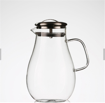Eco friendly custom New Design Good Price Water Pitcher glass jug with 304 stainless steel lid