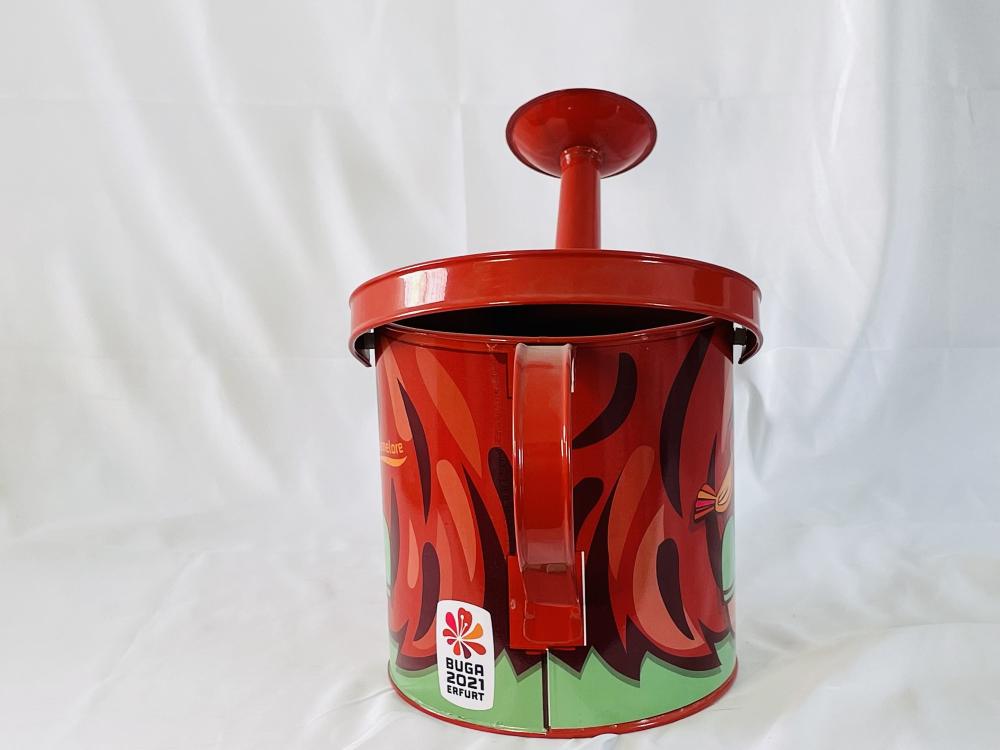 Red Metal Watering Can With 1 Gallon