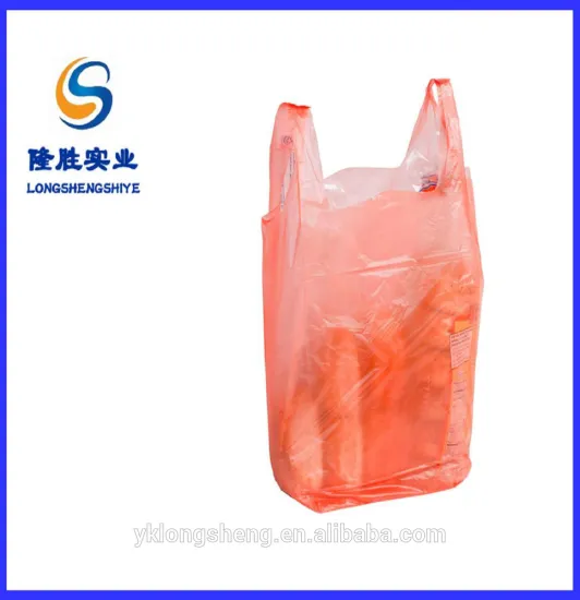 Factory wholesale recyclable surpermarkt shopping T-sack plastic bag