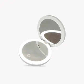 Handheld Folding Small Portable USB Charging Mini Make-up Mirror: Your Ultimate On-the-go Beauty Companion