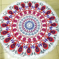 full color printed round beach towels with tassel