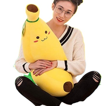 Kawaii sarı muz gülen yüz yastık oyuncak