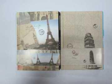 2 subjek Hardbound pusingan kembali diari/notebook dengan kunci