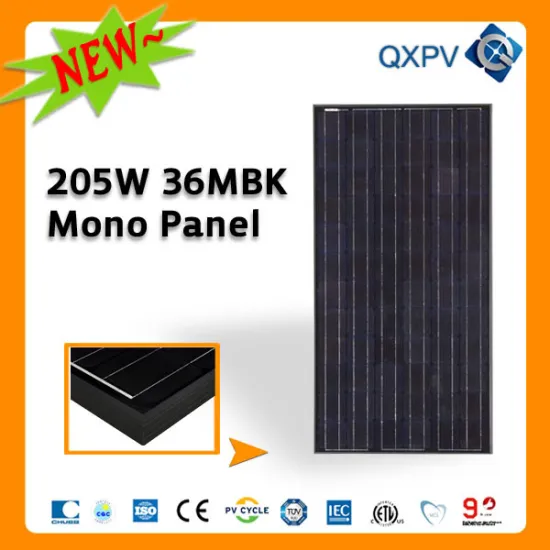 36V 205W Black Mono Solar Panel