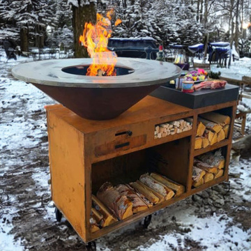 Grillades de cuisson en extérieur en acier à l&#39;altération Corten pour barbecue