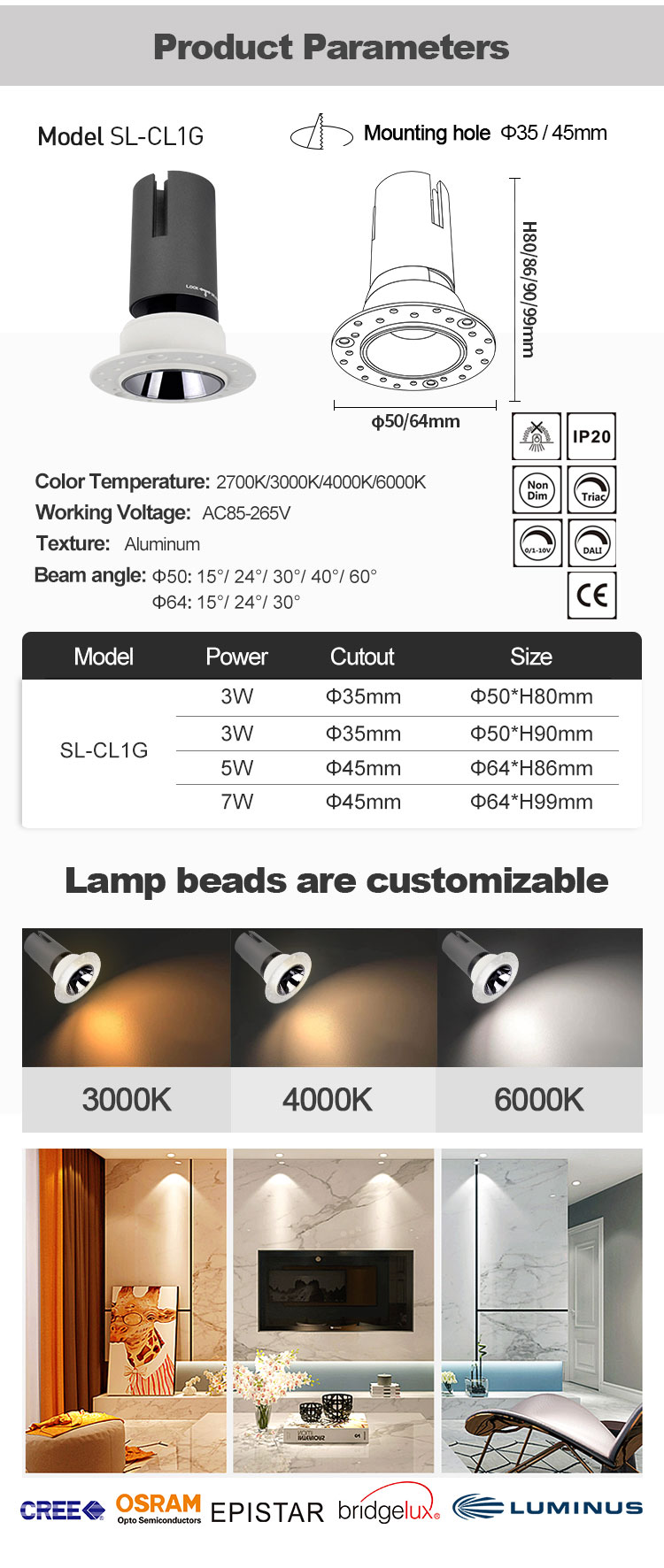 trimless led downlight details from synno lighting