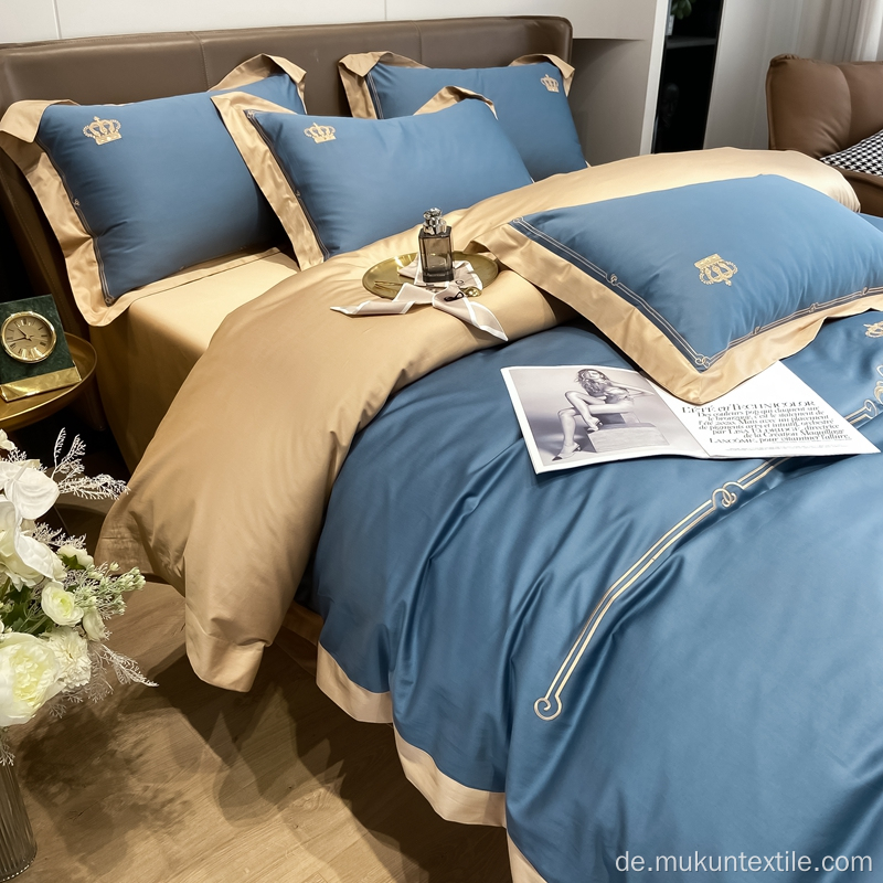 100% ägyptische Baumwoll -Luxus -Bettlaken Bettwäsche -Set