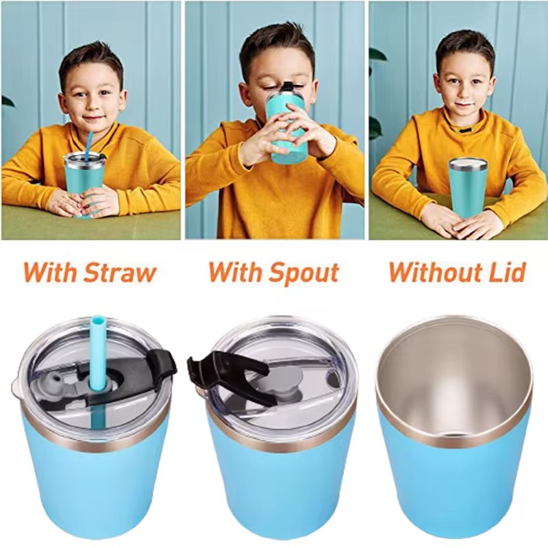 Insulated Stainless Steel Kids Tumbler with Straw