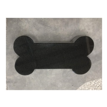 Hot Sale Black Granite Dog Bone Design Pet Memorial Tombstone