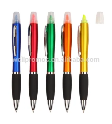 Double side ball pen and highlighter, gemini highlighter pen