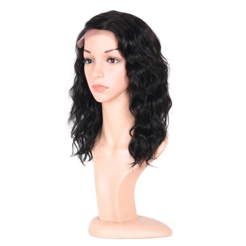 100% NATURAL VIRGIN REMY HUMAN HAIR WAVY LACE FRONT WIG