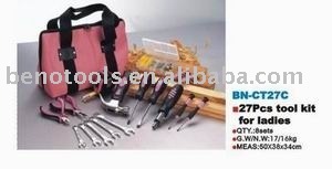 high quality factory carbon steel and crv 27PCS women tool set