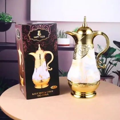 Arabic Coffee Pot 1000ml: Thermos Flask Insulated Tea Pot for Arabic Coffee