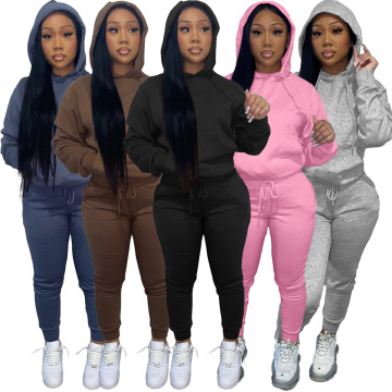 2024 Fall New Arrivals: Wholesale Custom Women's Plus Size Fleece Hoodie and Two-Piece Suit