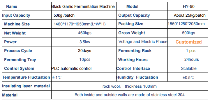 HY-50 black garlic machine equipment